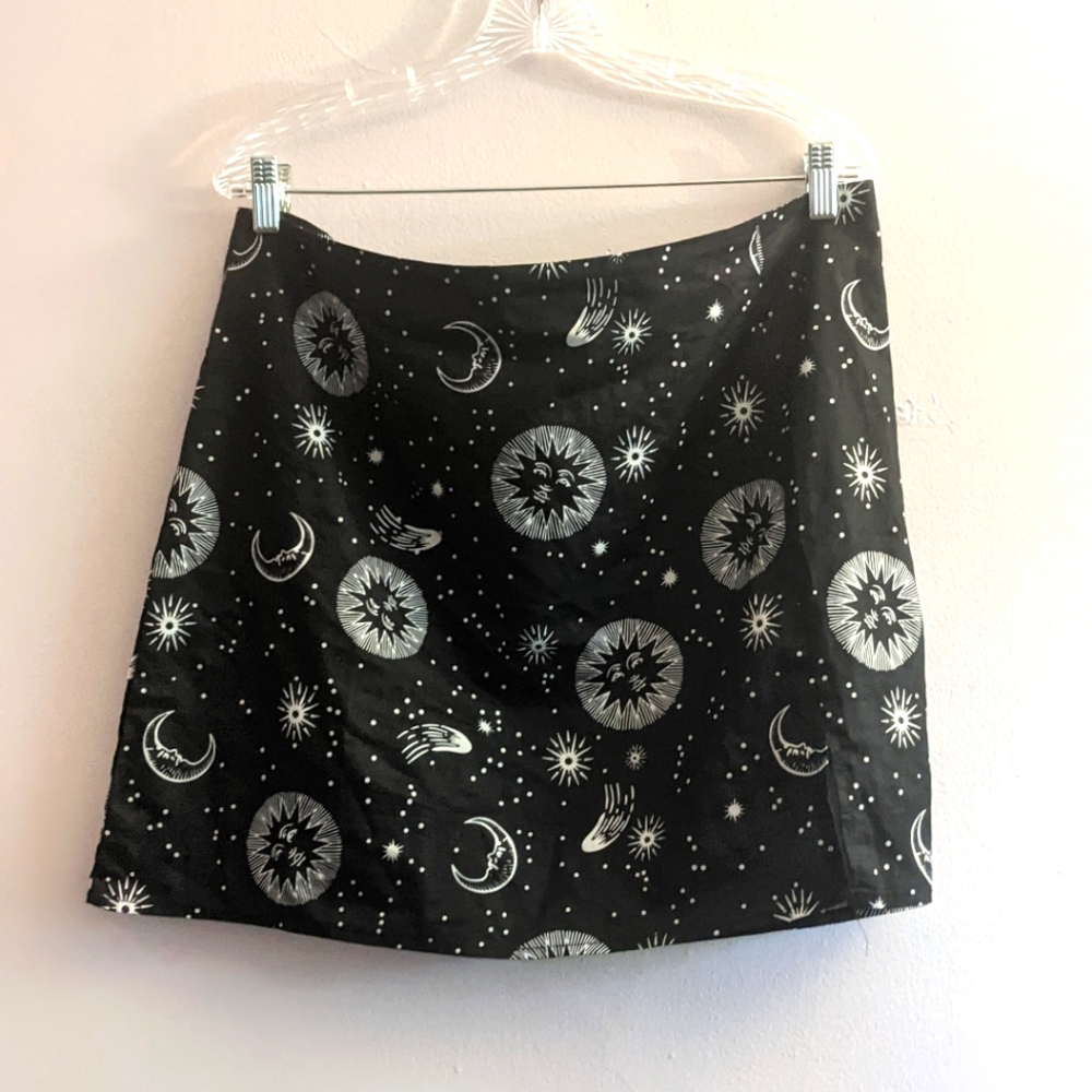 Celestial Print Mini Skirt